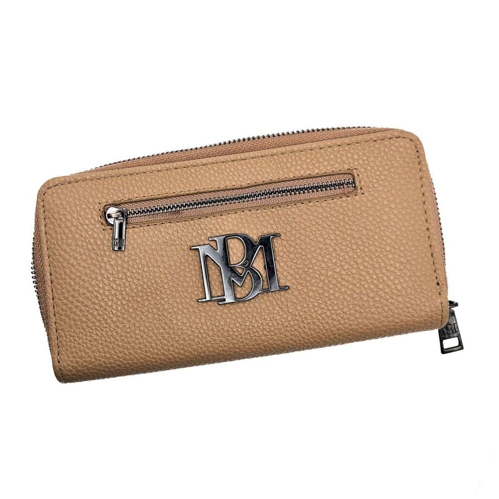 Badgley Mischka Taupe Pebbled Vegan Leather Continental Wallet